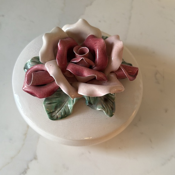 Vintage Capodimonte Style Tricket Dish with Lid 50’s - Picture 4 of 7